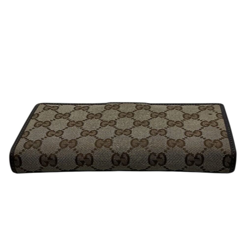 Gucci GG Abbey D Ring Continental Wallet Brown‎ Canvas Leather OS Vintage - Picture 6 of 11